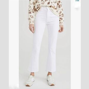 McGuire  Denim Mini Boot Raw Hem White Jeans 30